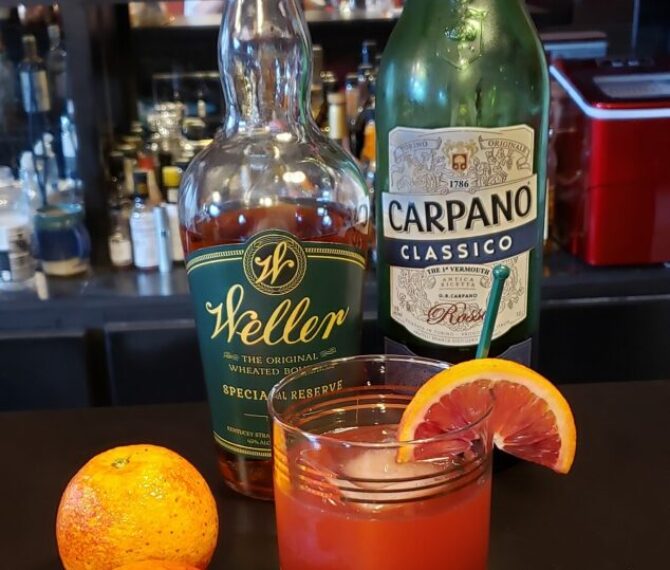 Blood Orange and Bourbon Boulevardier Cocktail Recipe